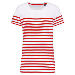 T-shirt femme Marini&egrave;re bio K3034 NAVY/WHITE STRIPES Beychac-Et-Caillau