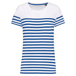 T-shirt femme Marini&egrave;re bio K3034 NAVY/WHITE STRIPES Beychac-Et-Caillau